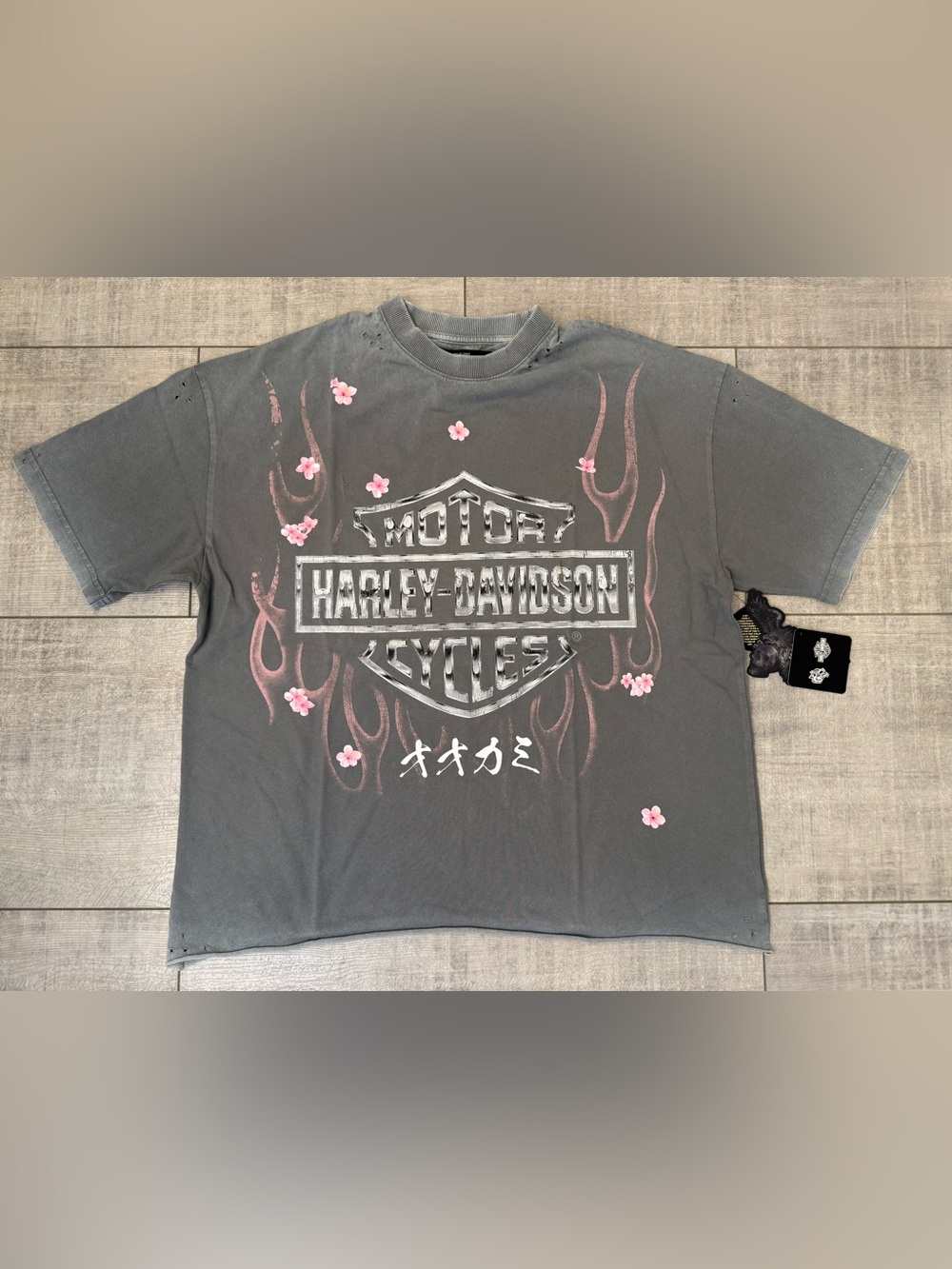 Harley-Davidson x Darc Sport Distressed Graphic Logo Print XL Gray T-Shirt